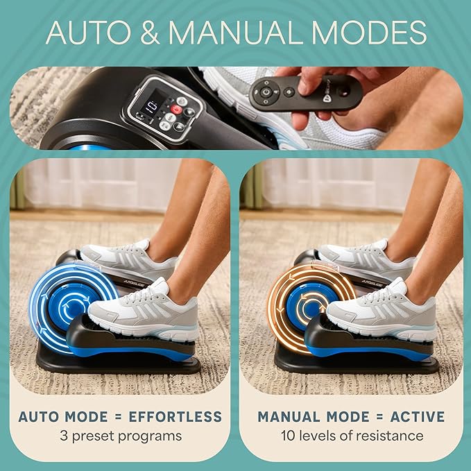 Lifepro Under Desk Elliptical Exercise Machine with or without Red Light, Seated Pedal Exerciser for Seniors & Adults, Quiet Elliptical Machine for Home or Office, Portable Leg Exerciser While Sitting