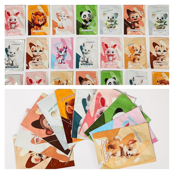 10PCS Animal Face Masks Skincare Face Masks Spa Masks - Natural Ingredients Moisturizing and Protecting Delicate Skin for Winter