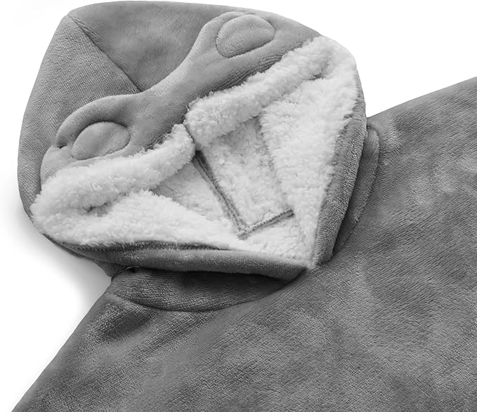 WDCOZY Wearable Blanket Hoodie Oversized Sherpa Fleece Hooded Sweatshirt with Adjustable Eye Mask Cozy For Adults Women Men