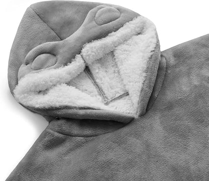 WDCOZY Wearable Blanket Hoodie Oversized Sherpa Fleece Hooded Sweatshirt with Adjustable Eye Mask Cozy For Adults Women Men