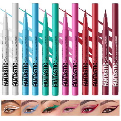 LANGMANNI 4 Colors Matte Liquid Eyeliner Set, Neon Colorful Pigmented With Long-lasting, Smudgeproof & Waterproof Eye Liner Makeup for Bold & Stunning Looks - Gift for Girls(#123456)