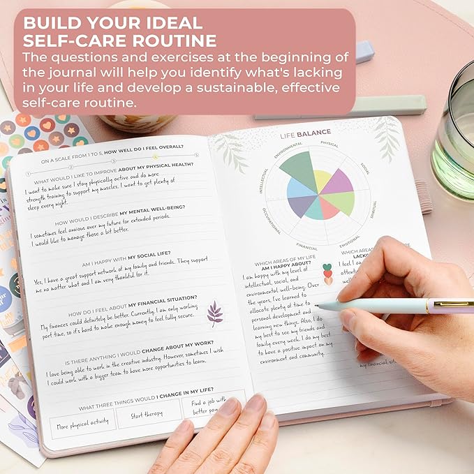 Clever Fox Self-Care Journal Premium – Daily Gratitude & Mental Health Notebook for Women – Reflection & Personal Development Journal (Rose Gold)