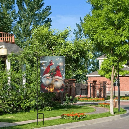 Gnomes Red Garden Flag 12x18 In Double Sided Yard Flags Lawn Sign Decor No Flagstand