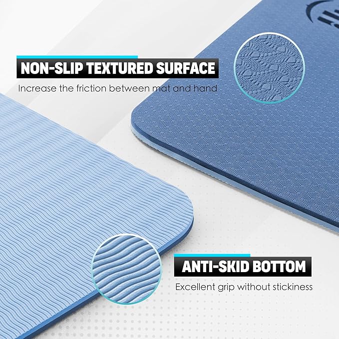 UMINEUX Large Yoga Mat for Men and Women 1/4 & 2/5 Inch Extra Thick TPE Fitness Mat for Home Gym Workout, Non-Slip, Eco Friendly Exercise Mat for Yoga, Pilates, Stretching, Meditation