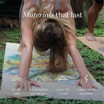 Shakti Warrior TPE Yoga Mat - Artist Designed, Premium eco friendly mats, Non Slip, Non toxic, Great For Regular & Hot Yoga, Pilates and Workouts (72 inch x 24 inch x 6mm thick)