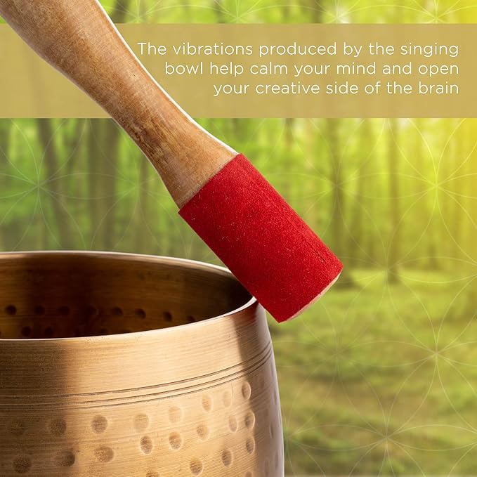 Meditative Himalayan Singing Bowl with Mallet and Cushion -Tibetan Sound Bowls for Energy Healing, Mindfulness, Grounding, Sleep - Exquisite Feng Shui Meditation Bowls