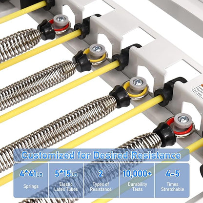 Pilates Reformer, 91In Foldable Pilates Reformer Machine for Home Use, Pilates Equipment with Jump Board & Dual Resistance – Adjustable Home Gym Equipment for Full-Body Workout, 400 lbs Capacity