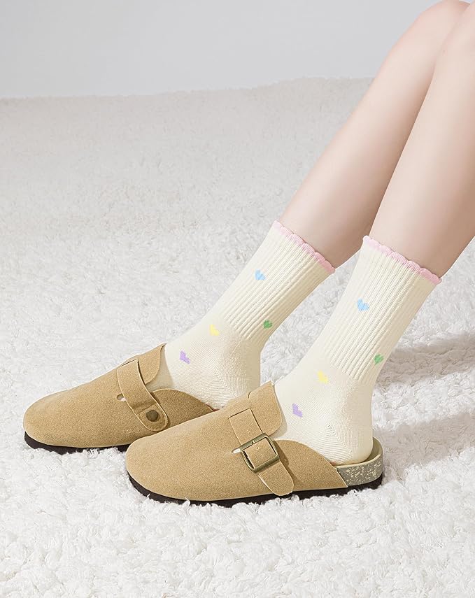 Yawlsow Pilates Grip Socks for Women Yoga Grippy Socks Cute Barre Non Skid Athletic Crew Sticky Sock Workout Hospital