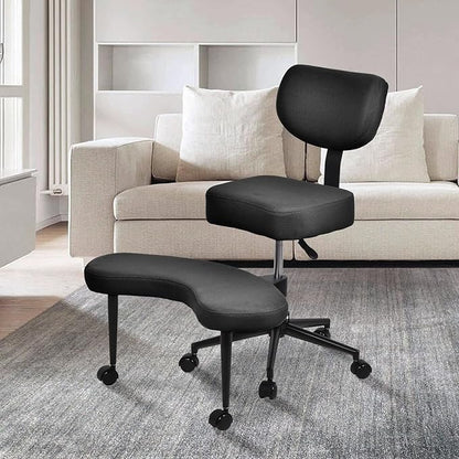 Meditation Chair, Cross Legged ADHD Office Chair for Adults with Wheels Ergonomic Back Support and Leg Rest for Multi Position Criss Cross Sitting Kneeling and Yoga Height Adjustable, Mesh Style