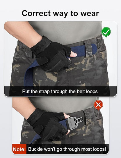 JUKMO Quick Release Tactical Belt, Military Work 1.5" Nylon Web Golf Belt with Heavy Duty Seatbelt Buckle