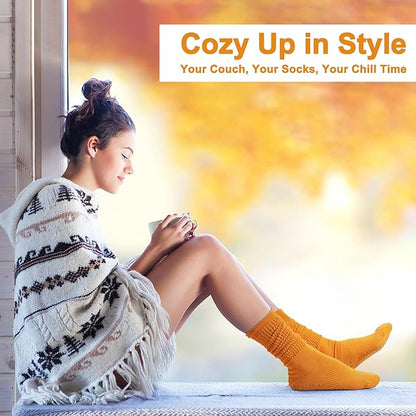 Grip Pilates Slouch Socks for Women, Non Slip Scrunch Yoga Barre, Grippy Slouchy Knee High Boot Socks for Hospital