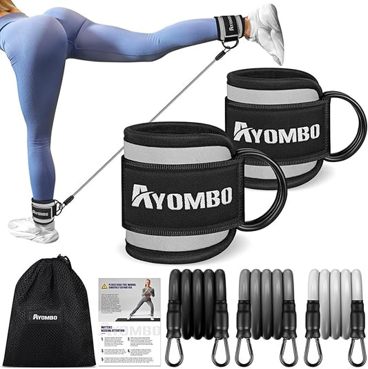 Ankle Resistance Bands with Cuffs, Home Gym Workout Equipment, Lifting Glute Butt Exercise Equipment for Women, Ankle Weights Fitness Set, Leg Booty Equipment for Training Perfect Body Shape