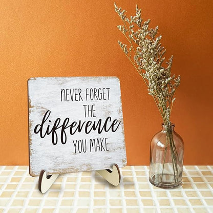 Decorative Desk Decor Motivational Positive Thank You Gifts Employee Appreciation Plaque with Wooden Stand Inspirational Wood Sign for Boss Mentor Leader Coworker Home Office Table Bookshelf