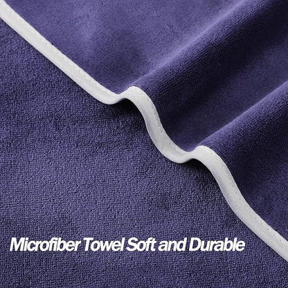 Microfiber Gym Towels Bigger Size Super Soft for Exercise Fitness, Sports, Workout, 380-GSM 15-Inch x 31-Inch Quick-Drying Towels (3 Pack, Navy Blue)