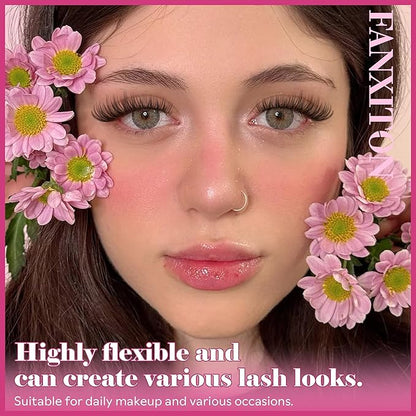 Cluster Lashes 240 pcs Wispy Lash Clusters D Natural Eyelashes Extensions 14-16mm Mix 30D+40D Individual Lashes Thin Band Lash Bond and Seal Tweezers for DIY Lash Extension Beginners