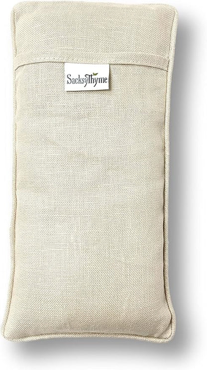 Organic Linen Eye Pillow - Lavender & Flaxseed for Relaxation, Yoga, Stress Relief - Microwavable Heating Pad & Cool Compress - Made in USA - Gifts for Meditation