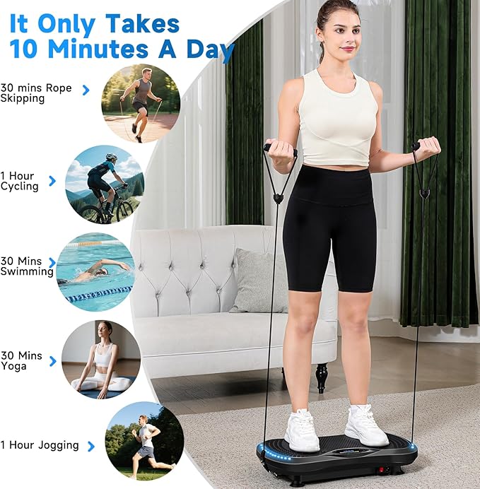 Vibration Plate Exercise Machine for Lymphatic Drainage, Vibration Machine for Full-Body Weight Loss Shaping, Vibrate Fitness Platform 400 Lbs & 200 Adjustable Speeds for Women Men Home Gym