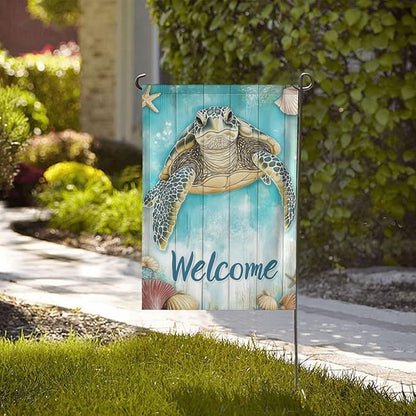 Sea Turtle Garden Flag 12x18 In Double Sided Yard Flags Lawn Sign Decor No Flagstand