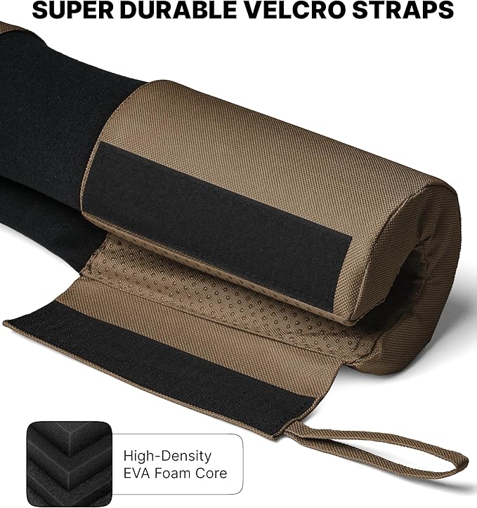 DMoose Fitness Barbell Pad for Hip Thrust, Squat & Lunges - Non-Slip Thick Foam Cushion for Neck and Back Support with Two Straps - Hip Thrust Pad for Leg Day - Fits All Olympic Bars and Smith Machine