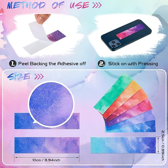36 Pcs Anxiety Sensory Stickers Mental Health Stickers Fidget Textured Strips Toys Adhesive Tactile Calm Relief Items for Adults Desk School Counselor Classroom(Watercolor Style)
