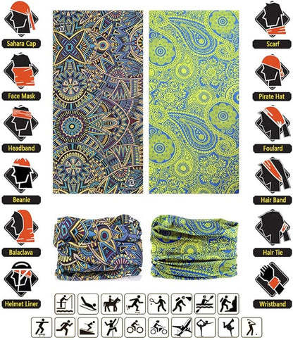 Headband Neck Gaiter Head Wrap Headwear Face Mask Magic Scarf Bandana for Men and Women