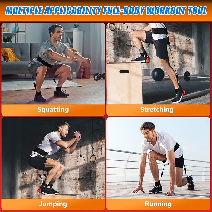 | Jump Dunk Vertical Leg Bands Trainer for Basketball, Football, Volleyball, and Strength Training. Tester Exercise Plyometric Jumptrainer Equipment. With high Resistance for higher Jumping.