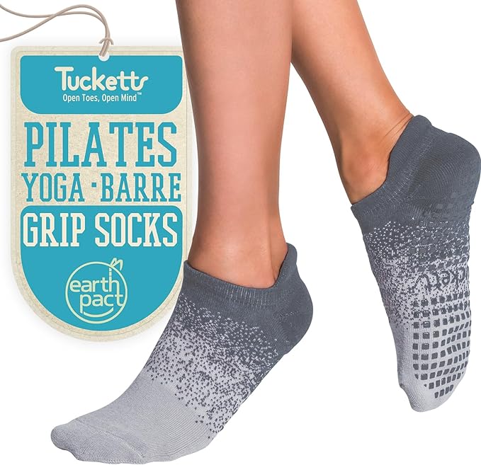 Tucketts Crew Closed Toes Non-Slip Grip Socks - Anti Skid Yoga, Barre, Pilates, Home & Leisure, Pedicure