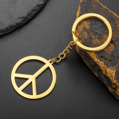 Dreamtimes Peace Sign Pendant KeyRing for Men and Women Love Peace Symbol Keychain Bag Car Keyring Peace Sign Jewelry
