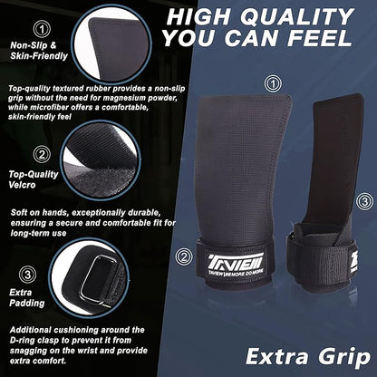 Wrist Straps for Weightlifting for Maximum Grip Support - Lifting Deadlift Strap & Weight Lifting Grips Gloves for Working Out Pull Up Deadlifting & Shrugs
