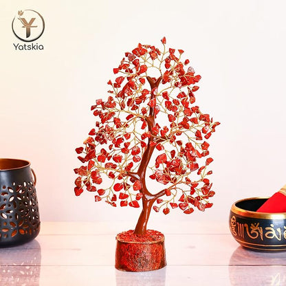 YATSKIA Red Jasper Crystals - Crystal Tree of Life - Gemstone Tree - Spiritual Items - Meditation Room Decor - Spiritual Decor - Reiki Gifts - Good Luck Charms - Metaphysical Gifts