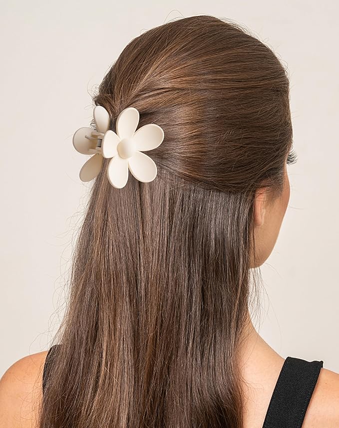 8PCS Hair Clips for Women, Flower Claw Clips for Thick Hair, Non-Slip Hair Accessories with Multi-Styles, Different Color Hair Claw Clips and Variety Pack, Ideal for Girls