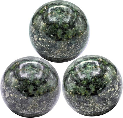 Amazing Gemstone Green Jade Crystal Ball with Stand - 2 Inches Crystal Sphere Meditation Balls for Witchcraft and Decorative Balls