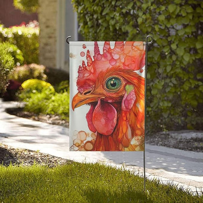 Red rooster Garden Flag 12x18 In Double Sided Yard Flags Lawn Sign Decor No Flagstand