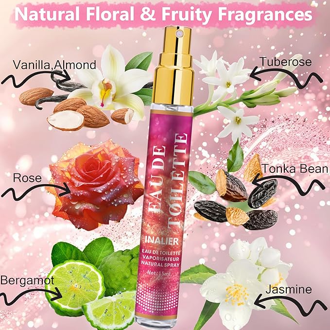 3 Pack Perfumes for Women,Eau De Toilette,Women's Eau De Parfum Long Lasting,Bridesmaid Gifts,Bridal Shower Gifts,Body Spray,Natural Floral & Fruity Fragrance Bergamot,Jasmine Vanilla Perfume Spray
