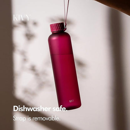 KIVY Tritan Water Bottle 2nd Generation (Dark Ruby, 32oz)