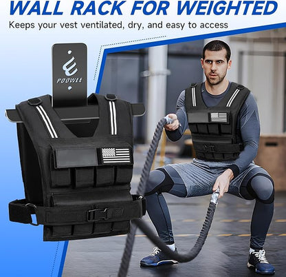 Weight Vest Hanger Wall Mount - Heavy Duty Steel Tactical Vest Wall Mount for Home Gym Gear, Weighted Vest Storage Rack for Backpacks, Body Armor Carrier, Weighted Vest Hook - Hold Up To 200Lbs