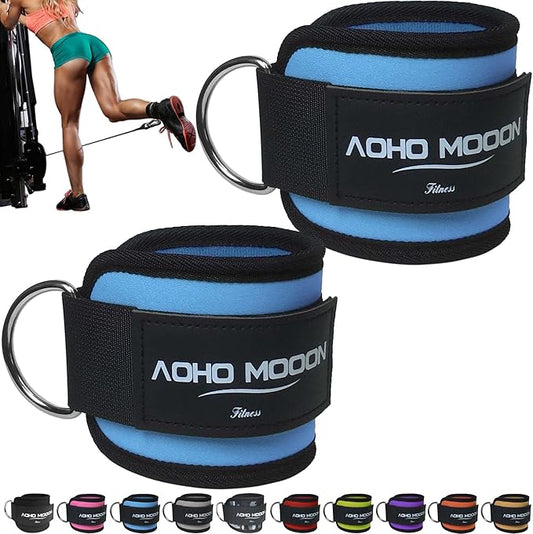 Comfortable Adjustable Ankle Straps for Cable Machines Women, Gym Workout Leg Strap, Glute Cuff, Ankle Cuffs for Glute Workouts, Foot Straps for Kickback, One Size Fit All