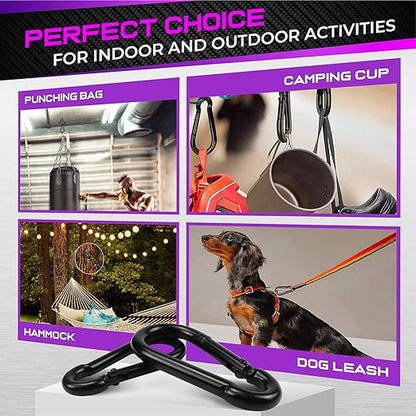 2Pcs 5.5In Spring Snap Hooks 1000LBS Capacity, Utility Hook Clip, Heavy Duty Rope Connector, Quick Link Snap Hooks for Indoor & Outdoor, Hanging, Camping, Fishing