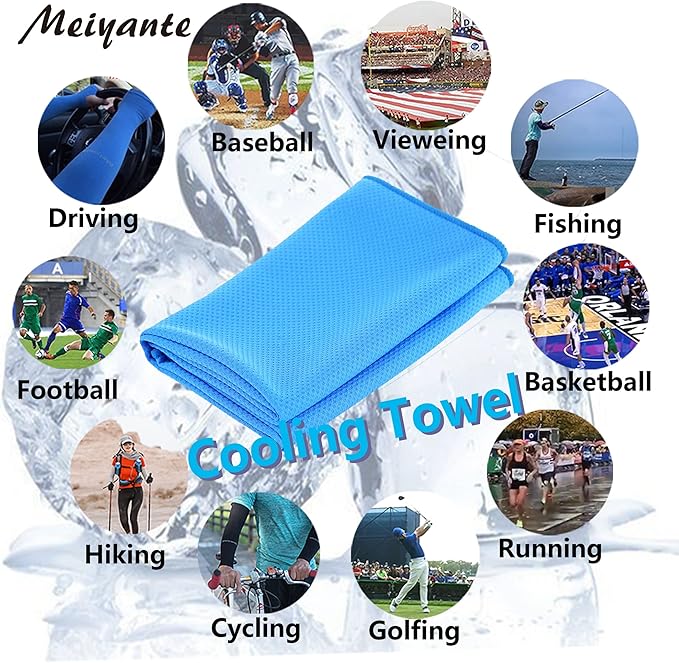 Cooling Towels 43.3" x 15.7" - Ice Towel, Sweat Towel, Cooling Towels for Neck & Face & Cooling Neck Wraps for Summer Heat - Neck Cooler for Quick Cool Down for Gym, Running, Golf, Yoga & Sports