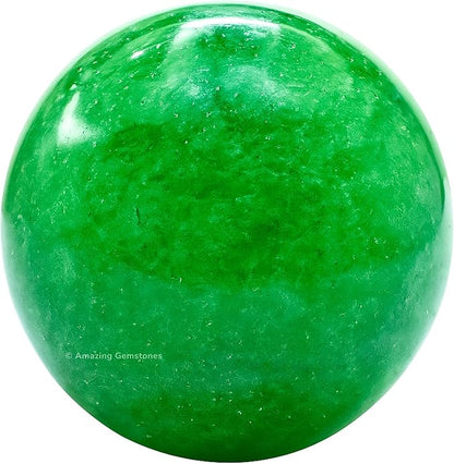 Amazing Gemstone Green Strawberry Quartz Crystal Ball with Stand - 2 Inches Crystal Sphere Meditation Balls for Witchcraft and Decorative Balls