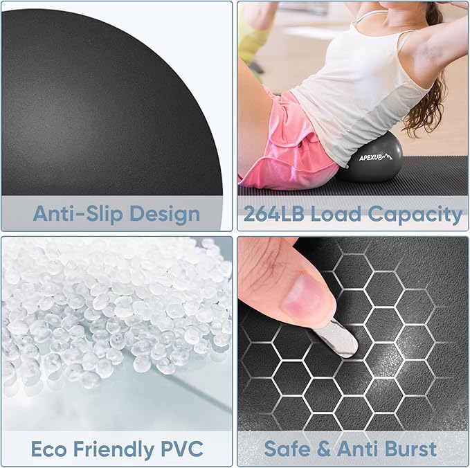 APEXUP Yoga Ball Exercise Ball Anti Slip Heavy Duty for Fitness, Balance & Core Workout
