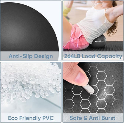 APEXUP Yoga Ball Exercise Ball Anti Slip Heavy Duty for Fitness, Balance & Core Workout