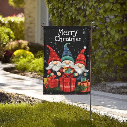 Merry Christmas Gnomes Garden Flag 12x18 In Double Sided Yard Flags Lawn Sign Decor No Flagstand