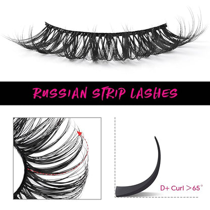 Onlyall Natural Lashes Wispy Lashes Natural Look False Eyelashes Natural Flared Eyelashes False Eye Lashes Soft Fluffy Lashes 7 Pairs Curl-02