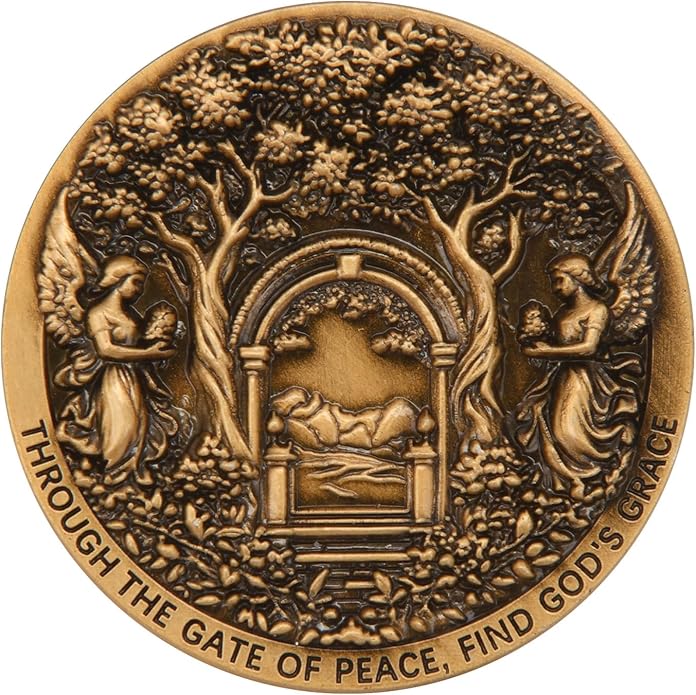 Christian Peace Medallion with Dove and Angels – Inspirational Religious Gift with Bible Verse Matthew 5:9 and Graceful Design