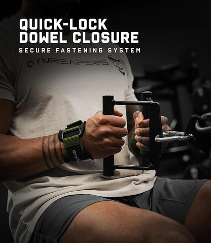 Gymreapers Weight Lifting Straps With Dowel - Wrist Straps for Weightlifting - Workout Deadlift Wrist Weights - Reinforced Stitching & Padded Fit Gym Accessories for Strength & Gym Hand Grip