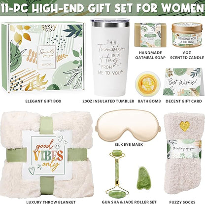 Self Care Gifts for Women Get Well Soon Gifts Basket, Birthday Gifts for Women Care Package Relaxing Spa Gifts Thinking of You Gifts w/ Blanket, Unique Mothers Day Gifts for Mom Her Friend Sister Wife