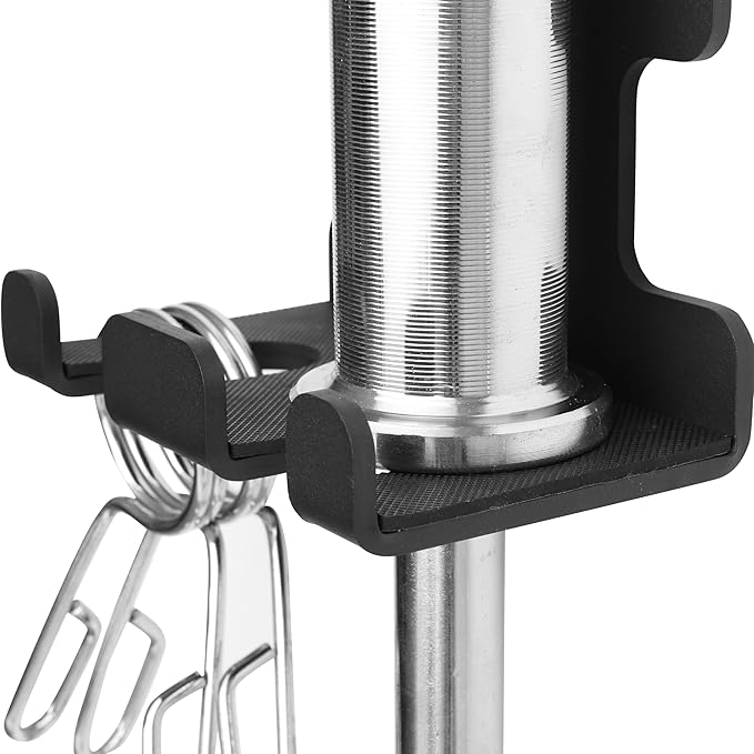 Barbell Rack Doule Hook Wall Mount Heavy Duty Vertical Barbell Holder Weight Bar Holder for Olympic Barbell, Curl bar, Commercial or Home Gym Accessory