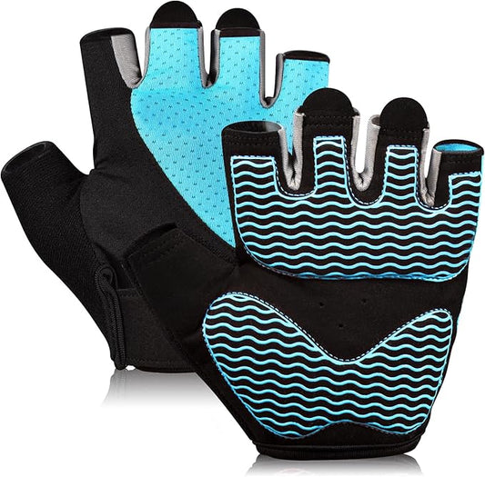 Sunnex Gym Gloves - Fingerless, Breathable Workout Gloves for Weightlifting, Cycling & More