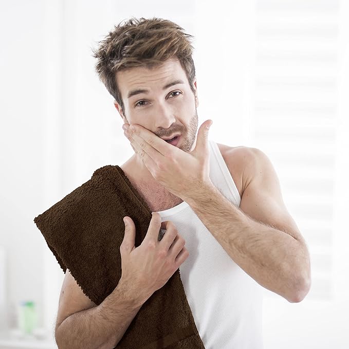 Utopia Towels Dark Brown Salon Towels, Pack of 72 (Not Bleach Proof, 16 x 27 Inches) Highly Absorbent Towels for Hand, Gym, Beauty, Hair, Spa, and Home Hair Care